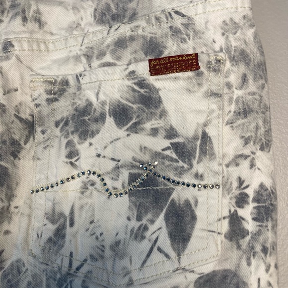 7 For All Mankind Denim Gray Tie Dye Mini 27 Roxanne Rhinestone Sexy Festival. - Picture 3 of 8